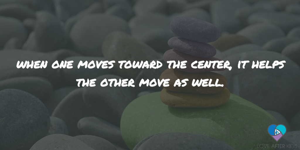 When one moves toward the center, it helps the other move as well
