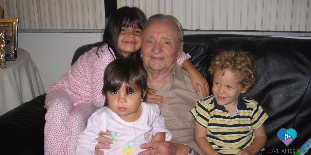 Deb's great uncle, Boris with grandkids and grand nephew